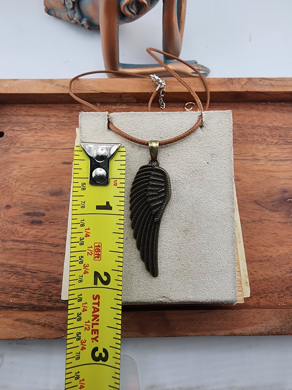 Bronze Wing Pendant Necklace - Mens Jewelry - Picture 5 of 5